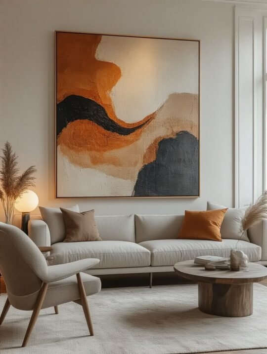 Neutral Beige & Terracotta Canvas Print