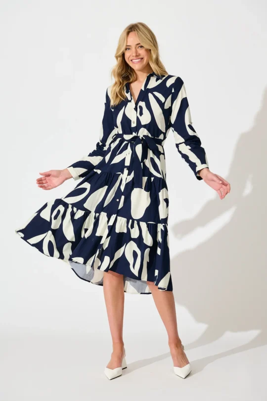 Endless Wishes Midi Navy White
