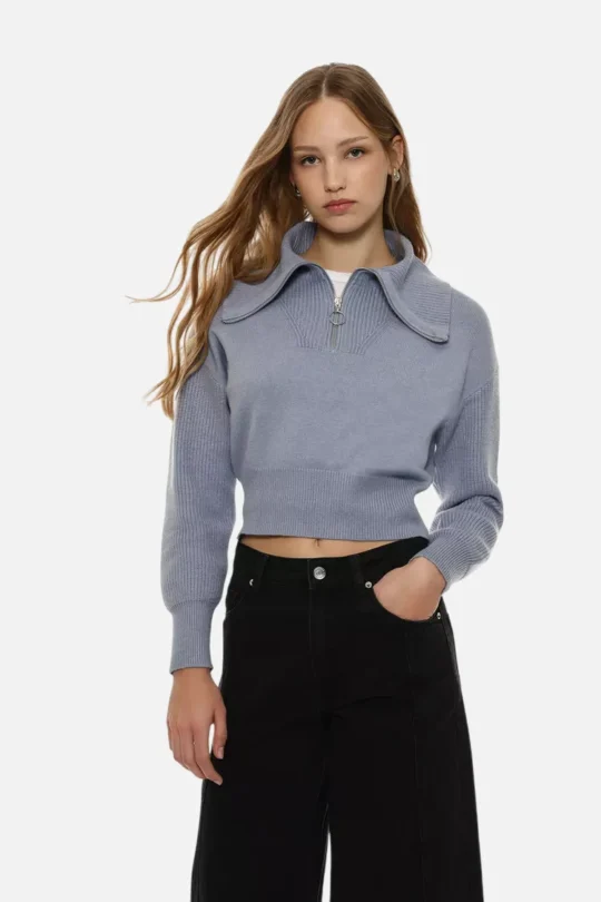 Zip neck jumper